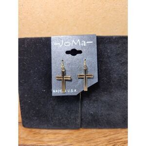 (3 for $15) JoMa Goldtone Cross Dangle Earrings- NEW